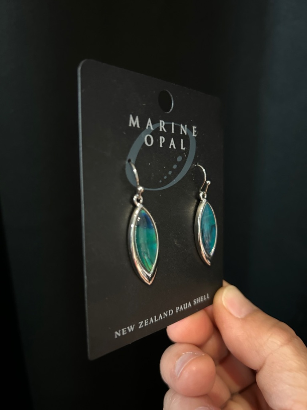 New Zealand Paua Shell (NZ abalone) Drop Earrings by: Marine OPAL - New - Picture 4 of 6
